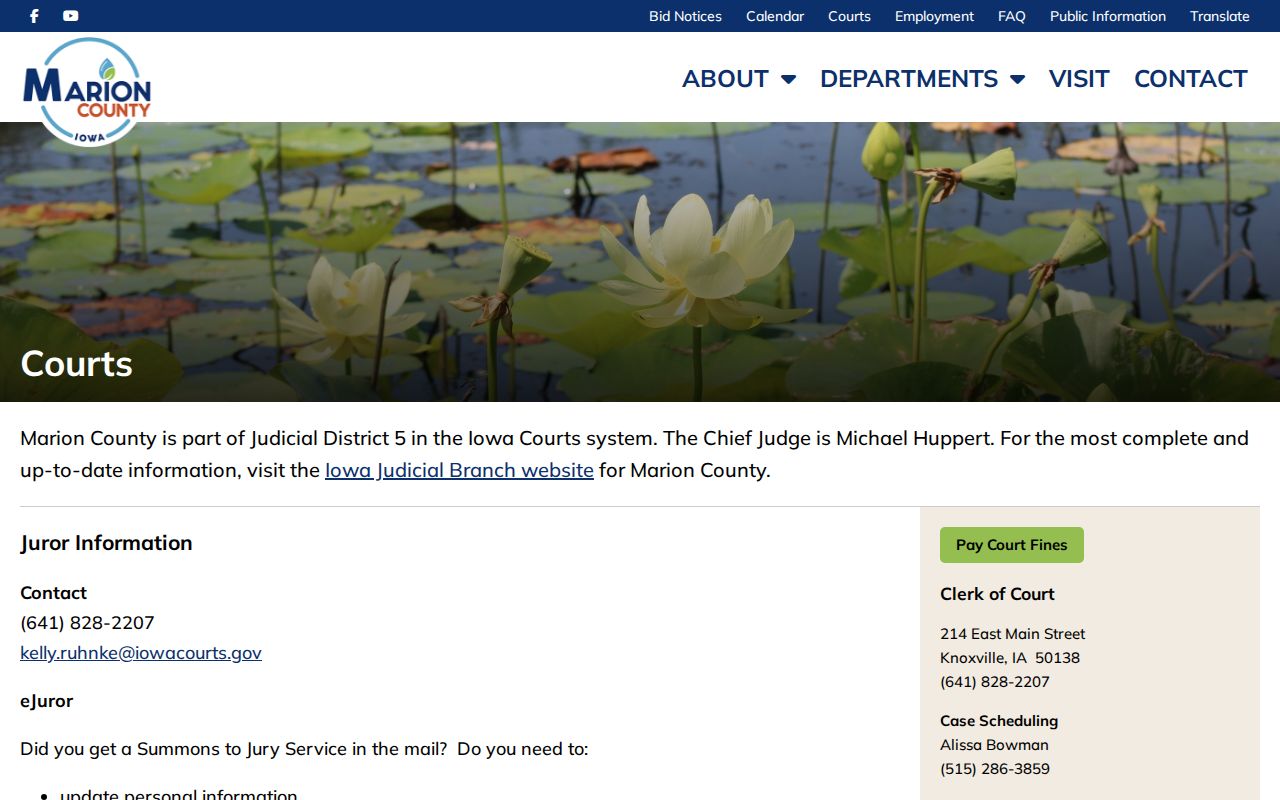 Marion County courthouse criminal record and clerk information