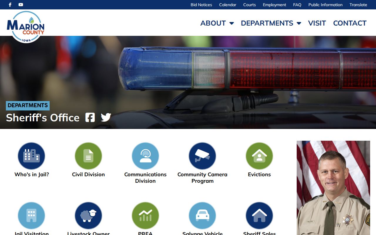 Marion County sheriff office and criminal records contact page